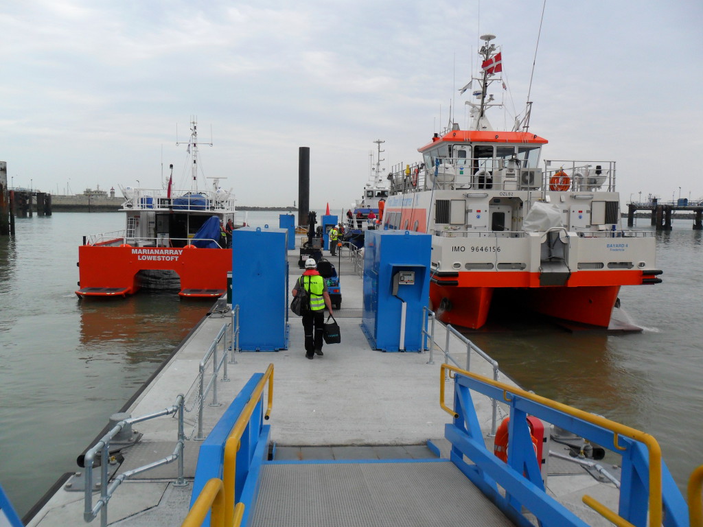 Crew access their boats, London Array, Ramsgate